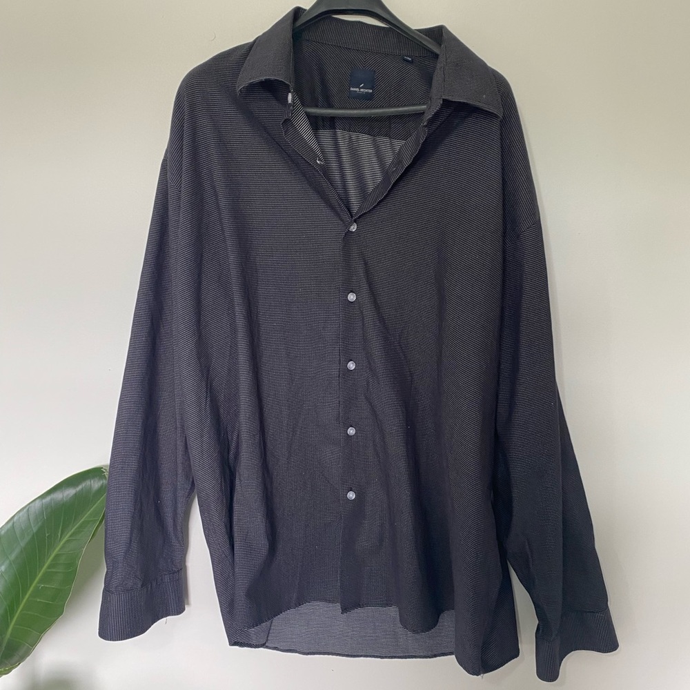Daniel Hetcher Black Button Down Dress Shirt - Size 20/37-38